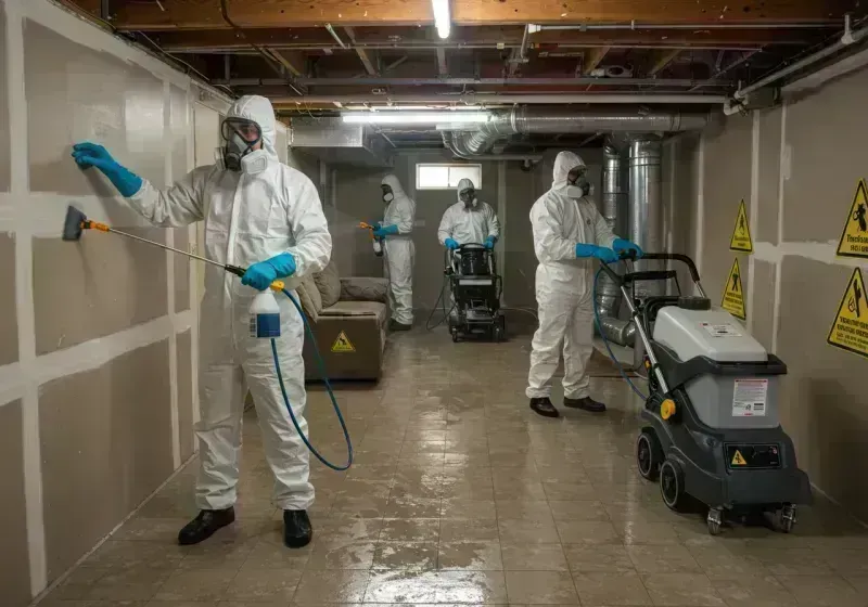 Basement Moisture Removal and Structural Drying process in Pewee Valley, KY